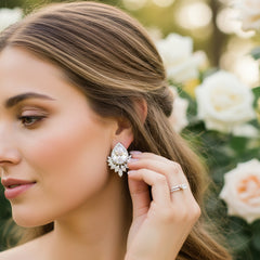 CUBIC ZIRCONIA COLLECTION - GEM SPARKLE EARRINGS - CZER832 SILVER
