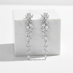 CUBIC ZIRCONIA COLLECTION - BEJEWELLED GRACE EARRINGS - CZER833 - SILVER