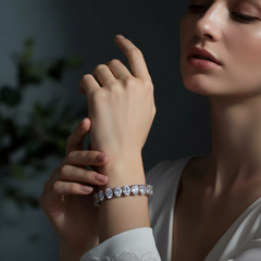 CUBIC ZIRCONIA COLLECTION - SIMULATED DIAMOND BRACELET - BR165 SILVER