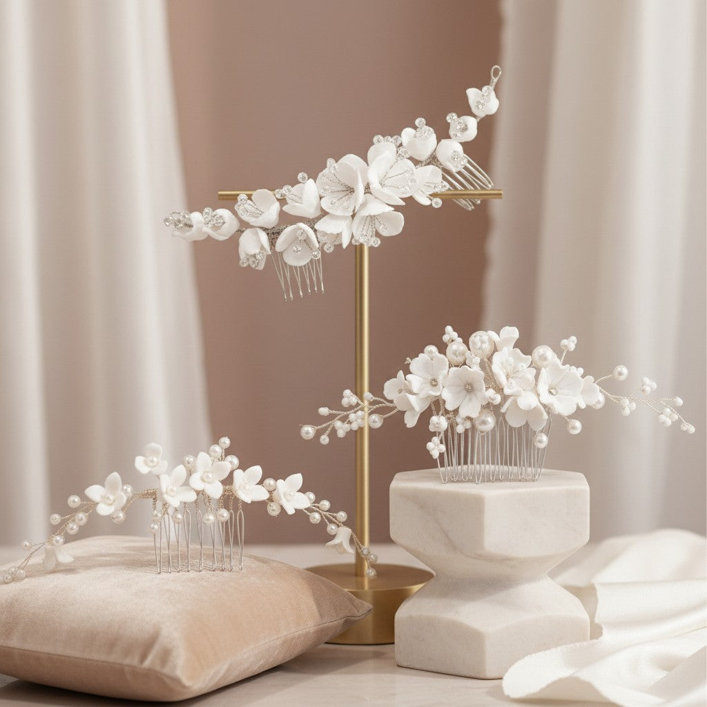 ATHENA FLORAL COMB COLLECTION - SILVER