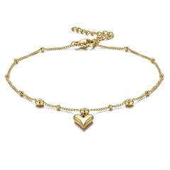 ATHENA COLLECTION - EXQUISITE GOLD HEART ANKLET - AK4
