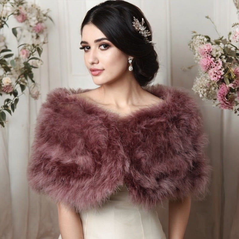 Marabou Feather Wrap - Dusky Pink (SG5)